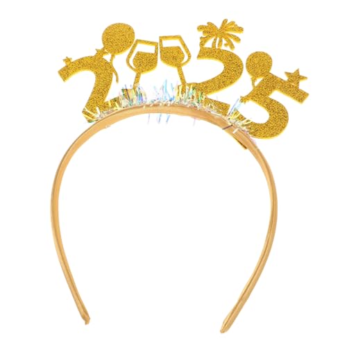 FUNNETOYU 5 Stück Teiliges Neujahrs-stirnband Gold Glitzer Festlicher Haarschmuck für Silvester Party Fotorequisiten und Feierlichkeiten Geeignet von FUNNETOYU