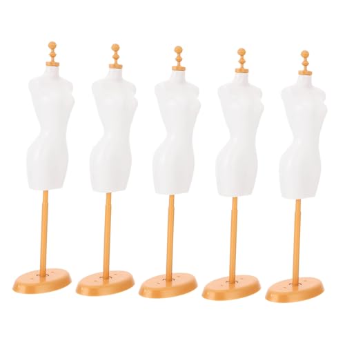 FUNNETOYU 5 Stück Teiliges Puppenständer aus Stabilem Kunststoff Einfacher Puppenkleiderhalter für Aufrechte Präsentation von Kleidern Anzügen und Schmuck für Kreativen und Basteln von FUNNETOYU