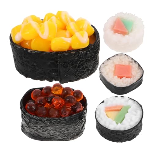 FUNNETOYU 5 Stück Teiliges Sushi Modell Realistische Japanische Fake Food Deko Sushi Props für Fotografie Display Lehrmittel Vielseitig Einsetzbar Langlebig und Leicht zu Reinigen von FUNNETOYU