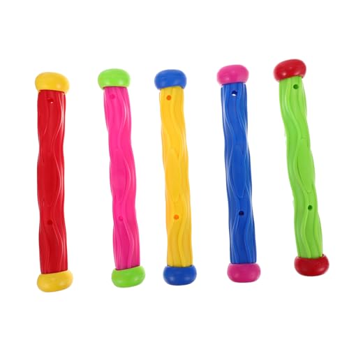 FUNNETOYU 5 Stück Teiliges Unterwasser tauchspielzeug Buntes Schwimmspielzeug für Sichere Kunststoff Diving Sticks für Schwimmtraining und Poolspaß im Sommer von FUNNETOYU