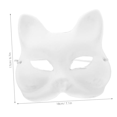 FUNNETOYU 5 Stück Teiliges Weiße Fuchs Masken zum Bemalen DIY Handbemalte Maskerade Masken für Halloween Karneval Partys Cosplay Bastelspielzeug Unvollendete Kreative Gesichtsdekoration von FUNNETOYU