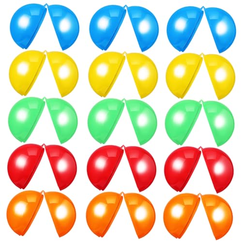 FUNNETOYU 50 Stück Bunte Befüllbare Plastikkugeln Hohle Tombola Bälle Vielseitig Einsetzbar für Schulveranstaltungen Familienfeste Partyspiele Leicht Robust und Wiederverwendbar von FUNNETOYU