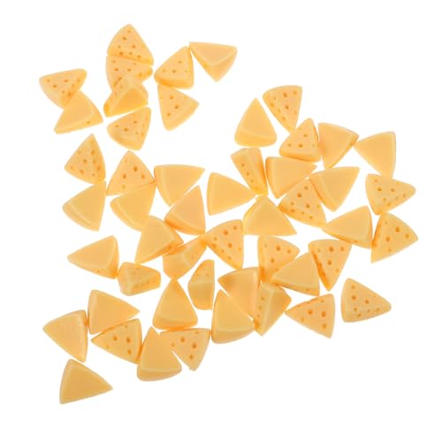 FUNNETOYU 50 Stück DIY Bastelset Realistische Käsemodelle Mini Käseform Anhänger Charm Dekoration für Schmuckherstellung Fotorequisiten und Puppenhaus Zubehör von FUNNETOYU