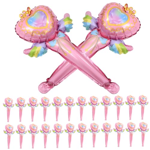 FUNNETOYU 50 Stück Folienballons in Form Einer Handlichen Aufblasbaren Feenstab Deko Kreative Partyaccessoires in Geeignet für Geburtstagsfeiern Hochzeiten und Festliche Anlässe von FUNNETOYU