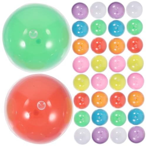 FUNNETOYU 50 Stück Halbtransparente Lotteriekugeln Bunte Kunststoffkapseln für Partyspiele Automatenfüllung Überraschungspreise und Zeichnungszubehör von FUNNETOYU