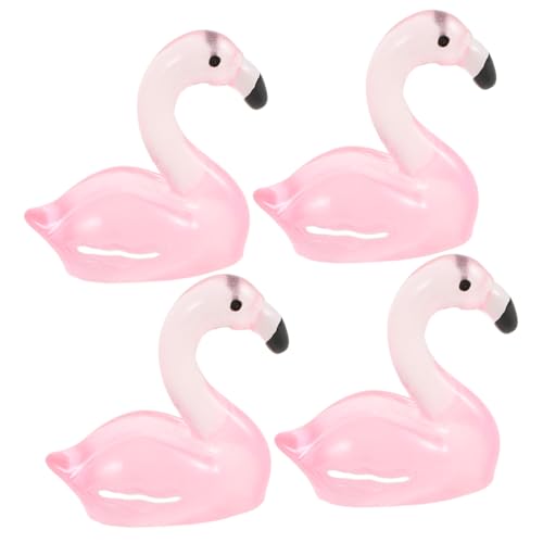 FUNNETOYU 50 Stück Im Dunkeln leuchtende Flamingo-Dekoration Dekoration für Aquarium Leuchtender Flamingo Vogelkäfig-Dekoration Miniaturschwan Leuchtend Vogelschmuck für Baum Harz Rosy von FUNNETOYU