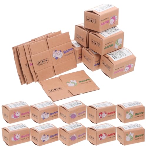 FUNNETOYU 50 Stück Maßstab Realistische Mini Dollhouse Versandkartons für Kreative Geschenkverpackung und Kleine Geschäftsnutzung von FUNNETOYU