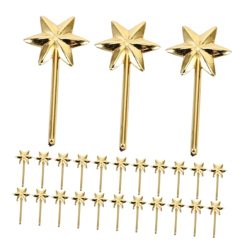FUNNETOYU 50 Stück Sechszackiger Sternstab Prinzessinnenstäbe Für Kleine Mädchen Feenstab Prinzessinnengeschenke Prinzessin Zauberstäbe Feenhafte Partydekorationen Plastik Golden von FUNNETOYU