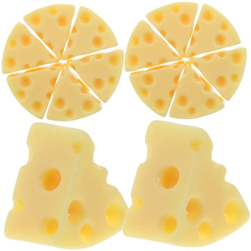 FUNNETOYU 50 Stück Simulationskäsemodell Probieren künstlich gefälscht Mini -Essen Käse-Requisite Miniatur-Food-Modell dekorativer Käse Miniaturfutter simulierter Käse Harz Gelb von FUNNETOYU