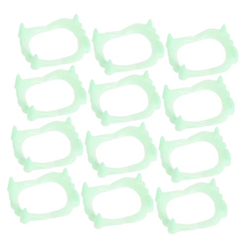 FUNNETOYU 50 Stück Teiliges Fluoreszierendes Vampirgebiss Halloween Cosplay Requisite Leuchtende Fake Zähne für Party Horrordekoration FUNNETOYU 50 Stück Teiliges Fluoreszierendes Vampirgebiss Halloween Cosplay Requisite Leuchtende Fake Zähne für Party Horrordekoration von FUNNETOYU