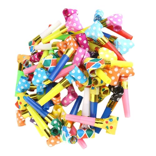 FUNNETOYU 50 Stück Teiliges Party Blowout Kindergeburtstag Lustige Tröten Pfeifen Bunte Noisemaker für Familienfeiern Festival Zubehör Spaßige Geburtstagsfeier Accessoires von FUNNETOYU