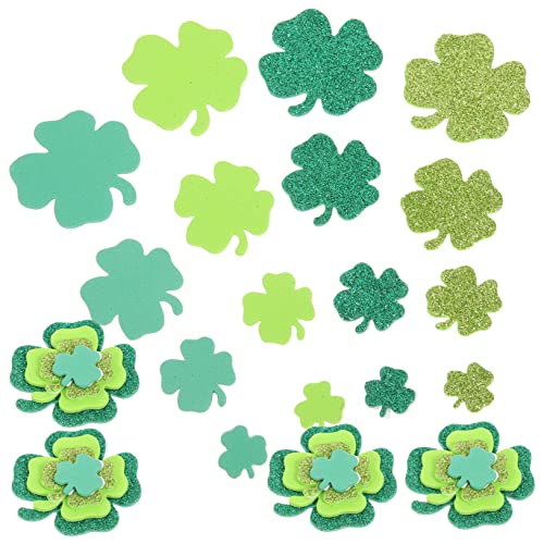 FUNNETOYU 500 Stück Vierblatt Aufkleber Großpackung Dekorative Kleeblatt Aufkleber St Patrick's Day Kleeblatt Aufkleber Selbstklebende St Patrick's Day Aufkleber Schaumstoff von FUNNETOYU