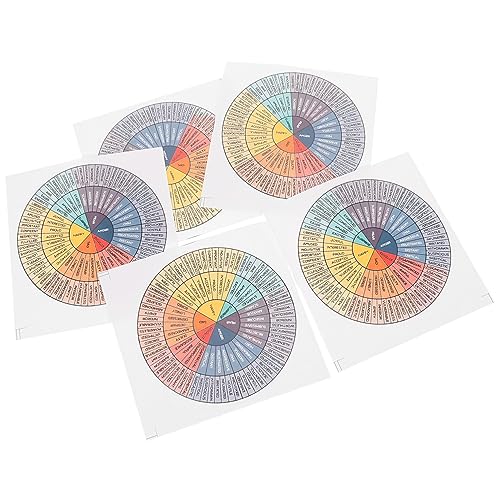 FUNNETOYU 5Stücke Emotionen Rad Aufkleber Teiliges Gefühlsdiagramm Sticker für Kreative Emotionsrad Dekoration für Tagebuch und Koffer Einzigartige von FUNNETOYU