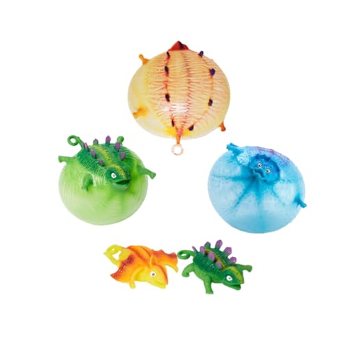 FUNNETOYU 5Stücke Teiliges TPR Aufblasbares Tierspielzeug Lustige Dinosaurier Wellenbälle für Stressbewältigung für Zufällige Designs von FUNNETOYU