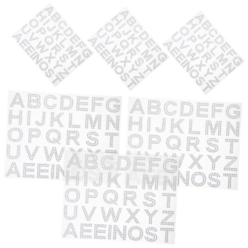 FUNNETOYU 6 Blätter Strassstein Aufkleber DIY Buchstaben Sticker Selbstklebend für Handy Tasche Kleidung Scrapbook Dekoration Glitzer Schmucksteine von FUNNETOYU