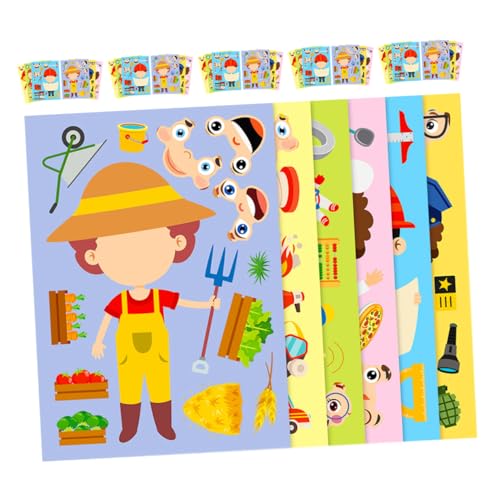 FUNNETOYU 6 Sätze DIY Berufspuzzle Sticker mit Interaktiven Anzieh Elementen für Fördert Feinmotorik und Kreativität Buntes Design für Schule Partys und Familienaktivitäten FUNNETOYU 6 Sätze DIY Berufspuzzle Sticker mit Interaktiven Anzieh Elementen für Fördert Feinmotorik und Kreativität Buntes Design für Schule Partys und Familienaktivitäten von FUNNETOYU