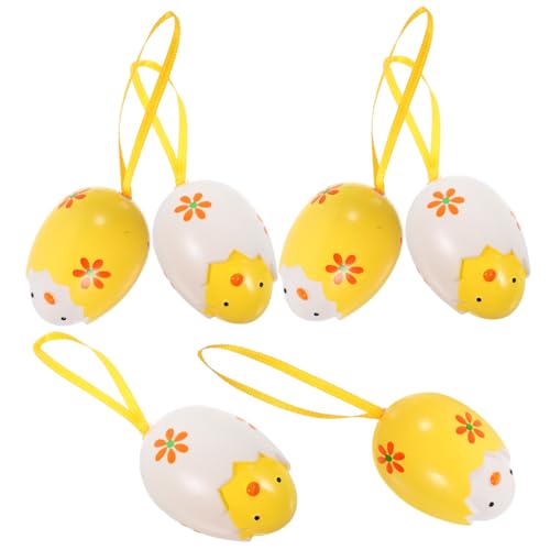 FUNNETOYU 6 Stück Eierschalen-küken-anhänger Dekoration Party Hängende Verzierung Der Osterszene Festival-szene Hängende Deko-stütze Festival- -requisite Osterdeko Yellow Plastik von FUNNETOYU