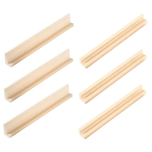 FUNNETOYU 6 Stück Holz Domino Halter Teiliges Holzbuchstaben Standfüße Dekorativ für Domino und Mahjong Display Vielseitig für DIY Deko und Spielzubehör Robustes Holz für Familienaktivitäten von FUNNETOYU