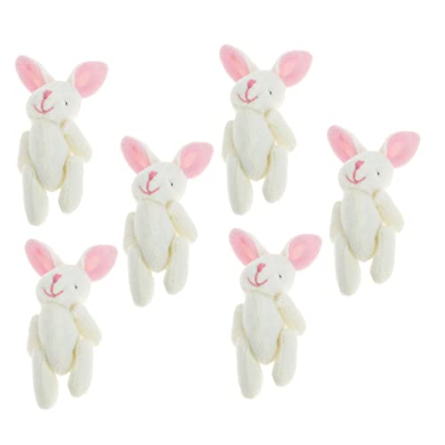 FUNNETOYU 6 Stück Kaninchen Plüschtier geschenketueten Weihnachten valtinstaggeschenke taggeschenk DIY Plush Toy Spielzeugkaninchen Hasen -Kaninchen -Stofftier PP Baumwolle Weiß von FUNNETOYU