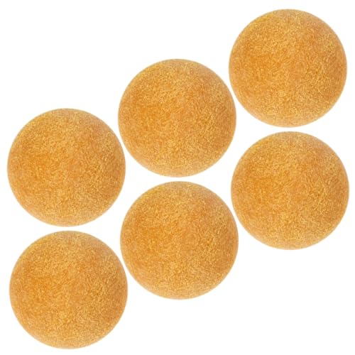 FUNNETOYU 6 Stück Mini Tischfußball Bälle Gelb Ersatzkugeln aus Robustem Kunststoff für Standard Tischkicker Fußball Zubehör für Erwachsene und Spielspaß von FUNNETOYU