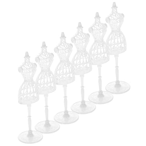 FUNNETOYU 6 Stück Miniatur Puppenkleiderständer Elegante Kleiderbügel für Puppenkleidung für Miniaturhäuser und Kreative Displays Weiß Leicht und Platzsparend von FUNNETOYU