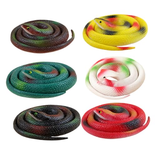 FUNNETOYU 6 Stück Simulierte Schlange aus weichem Gummi Gummischlangen Halloween-Schlangen Partyschlangen von FUNNETOYU