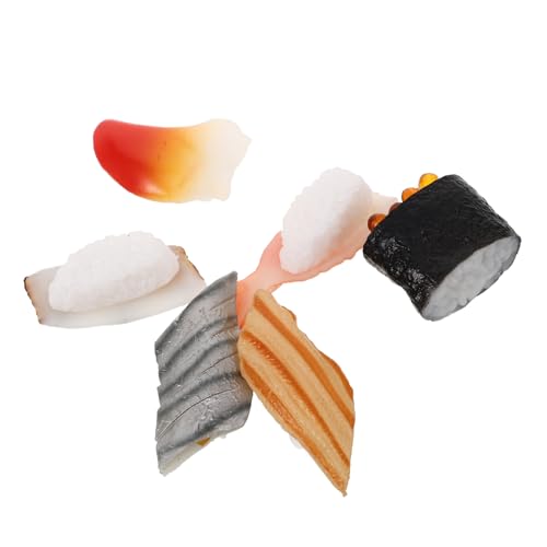 FUNNETOYU 6 Stück Sushi-Simulation Simuliertes Sushi-Modell Lebensechtes Sushi-Modell Lebensechtes Lebensmittelmodell Gefälschtes Essen Simuliertes Sushi- Plastik von FUNNETOYU