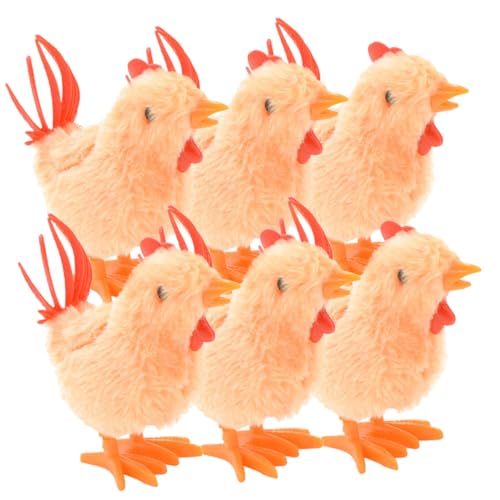 FUNNETOYU 6 Stück Teiliges Aufzieh hühnchenspielzeug aus Plüsch Lustige Springende Küken Handliche Toys Robust und Kindgerecht für Kleinkinder und Ostern von FUNNETOYU
