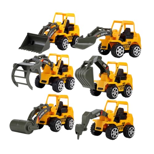 FUNNETOYU 6 Stück Teiliges Baufahrzeug mit Schwungradfunktion Ungiftig Sicher für Kleinkinder Fördert Kreativität und Motorische Fähigkeiten Geschenk für Jungen und Mädchen von FUNNETOYU