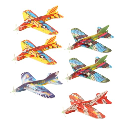 FUNNETOYU 6 Stück Teiliges Flugzeugspielzeug aus Schaumstoff Zusammengebaut Leicht und Flexibel Kindersicheres Outdoor Gartenspielzeug für Jungen und Mädchen Zufällige Farbe Zufällige Farbe von FUNNETOYU