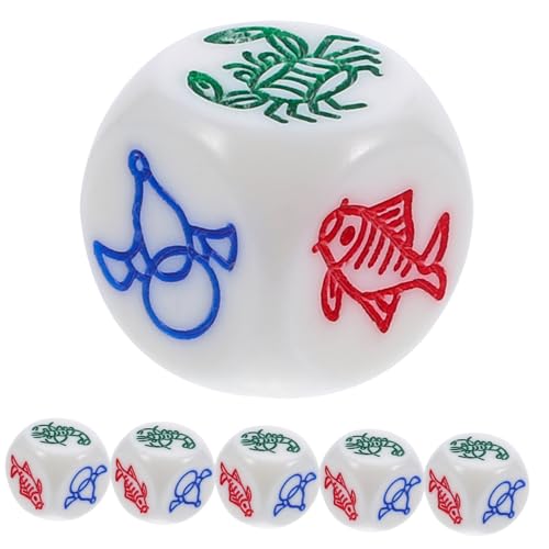 FUNNETOYU 6 Stück Teiliges Glücksspiel Würfelset Fisch Garnelen Krabben Würfel Seitig Langlebig Mehrfach Verwendbar Robust für Brettspiele Partyspiele und Traditionelle Asiatische FUNNETOYU 6 Stück Teiliges Glücksspiel Würfelset Fisch Garnelen Krabben Würfel Seitig Langlebig Mehrfach Verwendbar Robust für Brettspiele Partyspiele und Traditionelle Asiatische von FUNNETOYU