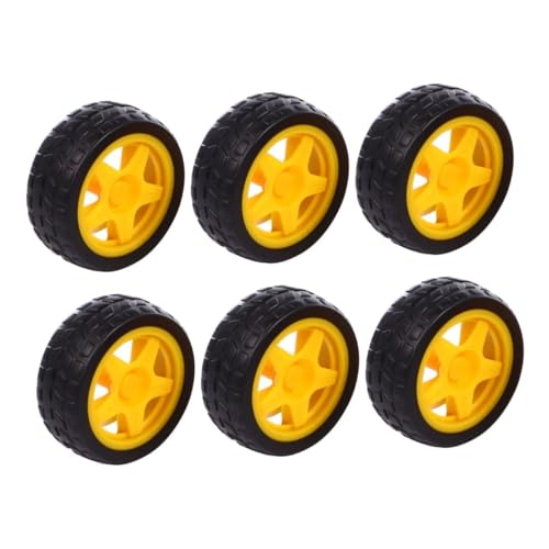 FUNNETOYU 6 Stück Teiliges Gummiräder für Kinderroboter Robuste und Elastische Spielzeugauto Zubehörteile für Kreative Fahrzeugprojekte von FUNNETOYU