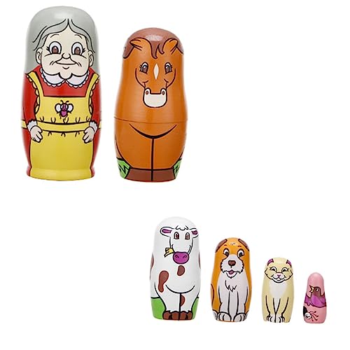 FUNNETOYU 6 Stück Teiliges Holz Puppen Bunte Nistpuppen Dekoration für Robuste Langlebige Holzspielzeuge mit Niedlichem Design FUNNETOYU 6 Stück Teiliges Holz Puppen Bunte Nistpuppen Dekoration für Robuste Langlebige Holzspielzeuge mit Niedlichem Design von FUNNETOYU