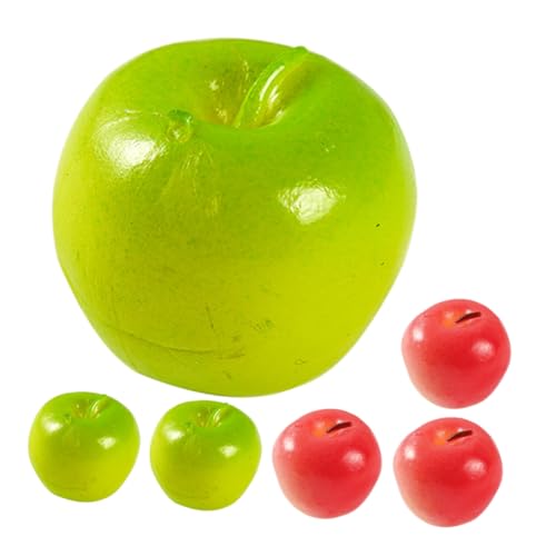 FUNNETOYU 6 Stück Teiliges Künstliche Äpfel Mini Realistische Deko Früchte für Fotorequisiten Laden und Wohnraumdekoration Stabile Mini Simulation in Natürlicher Vielseitig Einsetzbar von FUNNETOYU