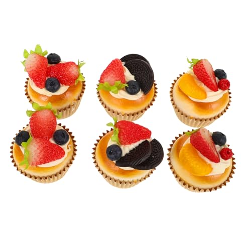 FUNNETOYU 6 Stück Teiliges Künstliche Cupcake Deko Realistische Simulation aus Flexiblem PU Material Lebendige Farben Tischdekoration für Küche Hochzeit Fotografie Display und Laden FUNNETOYU 6 Stück Teiliges Künstliche Cupcake Deko Realistische Simulation aus Flexiblem PU Material Lebendige Farben Tischdekoration für Küche Hochzeit Fotografie Display und Laden von FUNNETOYU