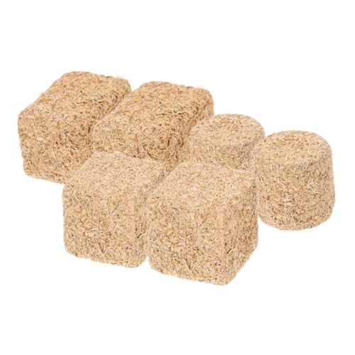 FUNNETOYU 6 Stück Teiliges Mini Heuballen aus Kunstvollem Realistische Miniatur Heuballen für DIY Basteln und Gartendekorationen Vielseitig Einsetzbar für Western und Bauernhof Themen von FUNNETOYU