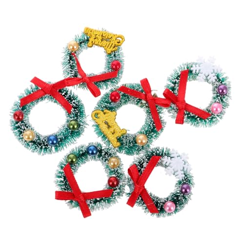 FUNNETOYU 6 Stück Teiliges Mini Weihnachtskranz Puppenhaus Deko Weihnachtsdeko Fenster Tür Wand Mikro Landschaft Weihnachtsornament für Festliche DIY Dekoration FUNNETOYU 6 Stück Teiliges Mini Weihnachtskranz Puppenhaus Deko Weihnachtsdeko Fenster Tür Wand Mikro Landschaft Weihnachtsornament für Festliche DIY Dekoration von FUNNETOYU
