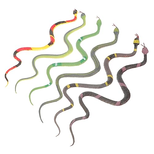 FUNNETOYU 6 Stück Teiliges Set Realistische Gartenschlangen Modelle Flexible Langlebige Halloween Party Spielzeuge und Dekorationen für Trick und Fotorequisiten Lebensechte Zufällige Farbe von FUNNETOYU