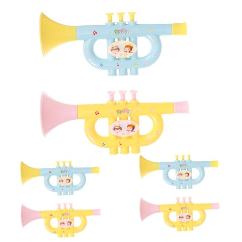 FUNNETOYU 6 Stück Teiliges Trompetenspielzeug aus Robustem Abs Realistische Musikmodell Trompete für Leichtes und Partyzubehör Tragbares Blasinstrument für Junge Musikliebhaber von FUNNETOYU