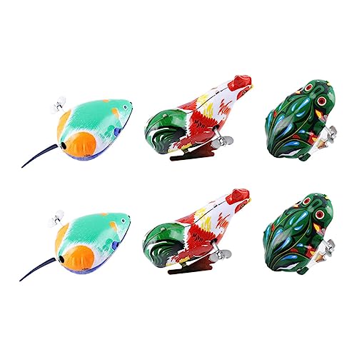 FUNNETOYU 6 Stück Teiliges Vintage Blechaufziehspielzeug mit Tiermotiven Bunte und Gestaltete Wind Up Figuren Lustiges Mechanisches für Sammler Einfach Bedienbar und Tragbar von FUNNETOYU