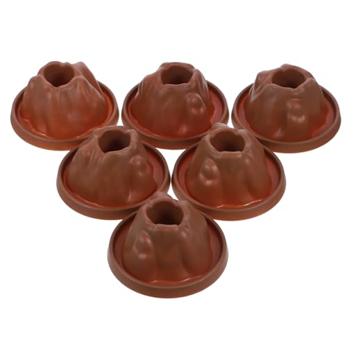 FUNNETOYU 6 Stück Vulkan-Experimentierset Kleines Vulkanmodell Vulkan-Bausatz Vulkan für Mini-Vulkan Schule Party Vulkanwissenschaft Modell eines ausbrechenden Vulkans Plastik Coffee von FUNNETOYU