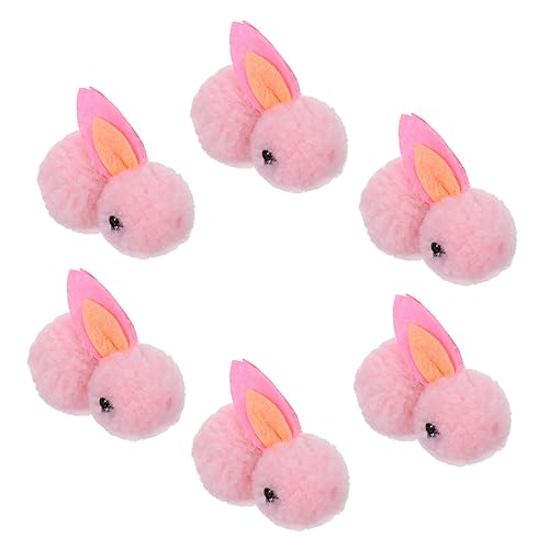 FUNNETOYU 6 Stück Weihnachtsdekoration Weihnachtsbedarf Desktop-Ornament Weihnachtsbaum Weihnachtskaninchenpuppe Desktop-kaninchenpuppe Plüsch Rosa von FUNNETOYU
