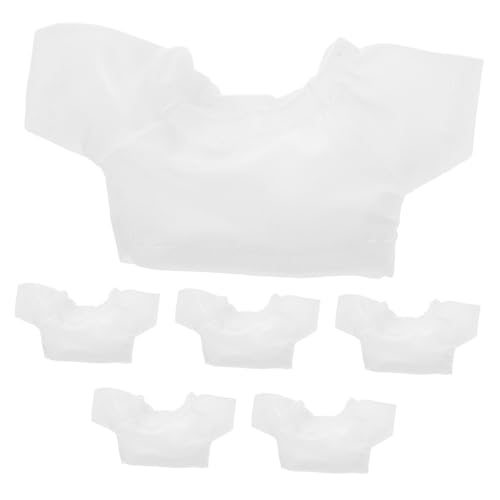 FUNNETOYU 6 Stück Weiße, Leere Bärenkleidung, Bären-t-Shirt Für Bärenpuppen, Mini-Puppen Und Babypuppen, Winziges Leeres Stofftier-t-Shirt, Stofftier-zubehör von FUNNETOYU