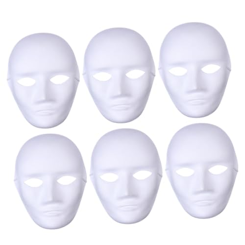 FUNNETOYU 6 Stück Weiße DIY Papiermasken für Männer Unbemalt Blanko Pappmaske zum Bemalen Kreative Bastelmasken für Karneval Halloween Fasching für Handarbeit und Kostümpartys FUNNETOYU 6 Stück Weiße DIY Papiermasken für Männer Unbemalt Blanko Pappmaske zum Bemalen Kreative Bastelmasken für Karneval Halloween Fasching für Handarbeit und Kostümpartys von FUNNETOYU
