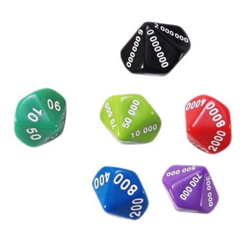 FUNNETOYU 6 Stück Würfel Spiele Party-Requisite Partyzubehör Farbübereinstimmendes Spiel brettspiel zubehör Games Night Spielabend dice Set Brettspiel-Tool Spielstütze aus Kunststoff Plastik von FUNNETOYU