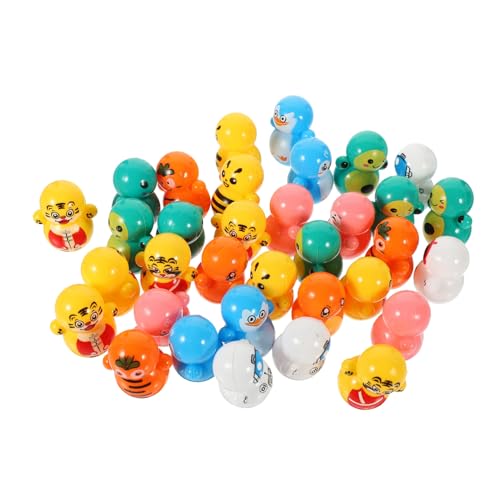 FUNNETOYU 60Stücke Mini Tumbler Tier Tumbler Statue Zufälligen Farben Exquisites Becherdekor Für Partygeschenke Und Mitgebsel Für Kindergeburtstage von FUNNETOYU