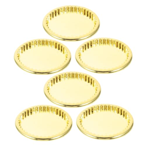 FUNNETOYU 6Stücke Küchentablett aus Goldene Teller Requisite für Puppenhaus Hochwertige Dekoration für Szenenlayout Langlebige Mini Platten FUNNETOYU 6Stücke Küchentablett aus Goldene Teller Requisite für Puppenhaus Hochwertige Dekoration für Szenenlayout Langlebige Mini Platten von FUNNETOYU