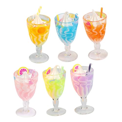 FUNNETOYU 6Stücke Mini Eisbecher Modell Vielseitige Puppenhaus Dekorationen für Spielzeugmodelle und Szenen Layouts Langlebig und Leicht zu Reinigen von FUNNETOYU