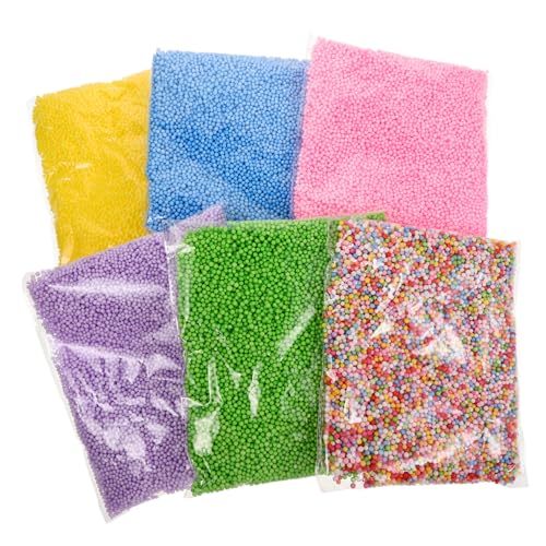 FUNNETOYU 6taschen Bunte Schaumstoffperlen Für Kreative Bastelprojekte Leichtes Füllmaterial Für Junge Mädchen DIY-Dekorationen Und Kunsthandwerk Sicher Und Vielseitig von FUNNETOYU