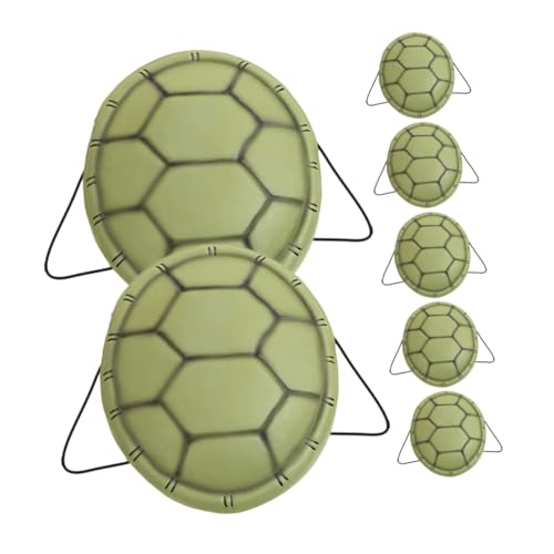 FUNNETOYU 7 Stück Schildkrötenpanzer verkleiden Halloween Costume Halloween Kleidung Kleider Ball Kostüm Haustier Masken Plüsch Schildkrötenpanzerförmiges Schildkröte-Cosplay Eva Green von FUNNETOYU